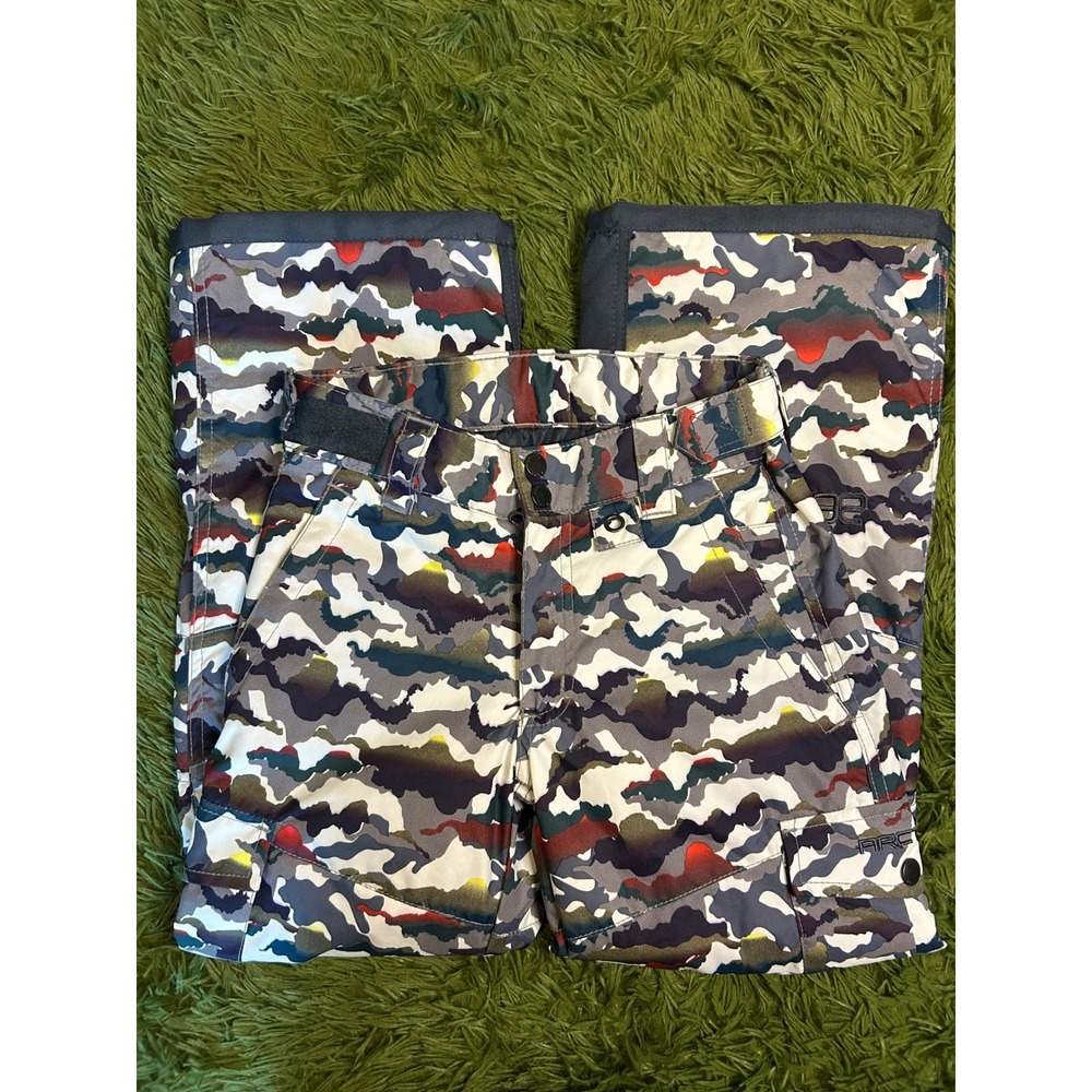 Arctix Snow Pants Kids Small Multicolor Camo Insulated Winter Ski Snowboard